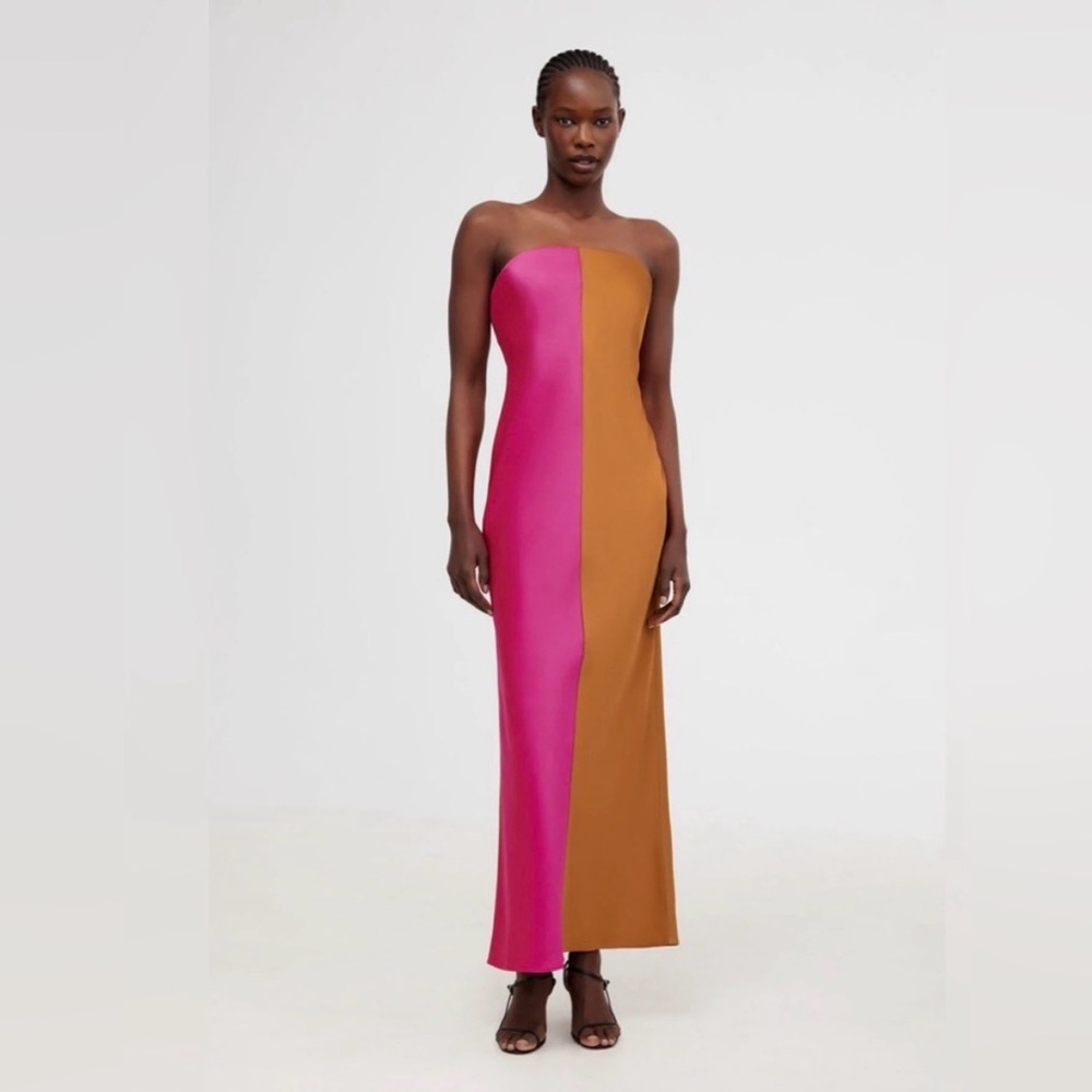 Significant Other Ally Maxi Dress in Fuchsia and Camel
